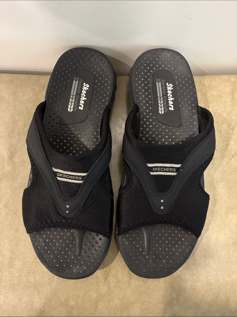Skechers Black Men's Comfort Slide Sandals